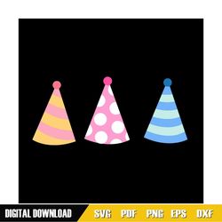Happy Birthday Party Hats SVG