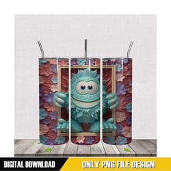 3d blue monster inc skinny tumbler wrap png