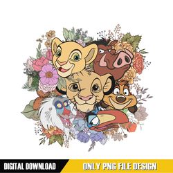 lion king simba friends floral png