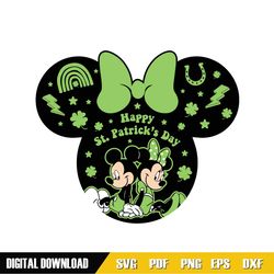 mickey minnie mouse happy st patrick day svg
