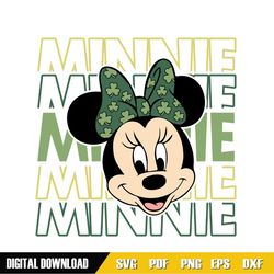 minnie saint patrick day irish green bow svg