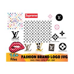 louis vuitton bundle svg, lv lips svg, lv pattern, lv mickey svg