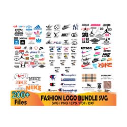 200 fashion logo bundle svg, adidas svg, jordan svg, nike svg