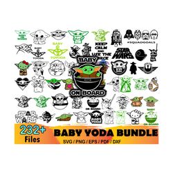 232 baby yoda bundle svg, star wars svg, mandalorian svg