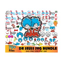 70 dr seuss bundle svg, dr seuss svg, dr seuss family svg