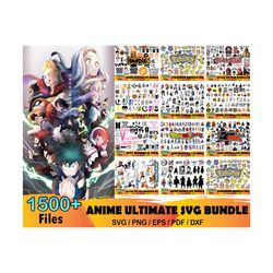 1500 anime ultimate svg bundle, demon slayer svg, pokemon svg