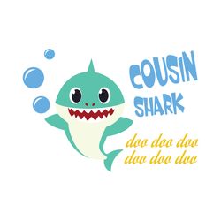 blue cousin shark doo doo doo svg, family svg, cousin shark svg, baby shark svg, cousin svg, shark svg, shark family svg