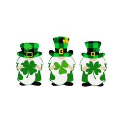 three green gnomes hold shamrocks svg, st. patricks day svg, gnome svg, three gnomes svg, patricks day svg, shamrocks sv