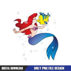 little bubble princess ariel and flounder disney png