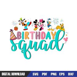 Mickey Friends Birthday Squad SVG