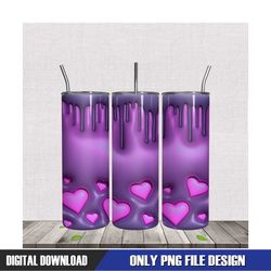 Purple Hearts Best Gift For Girlfriend Tumbler PNG