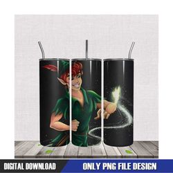 Happy Peter Pan Tumbler With Tinker Bell Fairytale Shine PNG