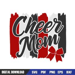 Cheer Mom Red Bow Print SVG