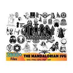 2600 the mandalorian svg bundle, yoda clipart, storm trooper svg