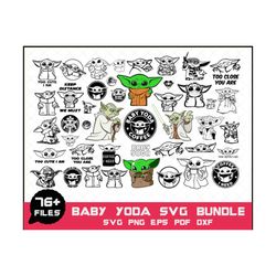 76 files grogu baby yoda star wars svg bundle files for cricut