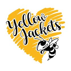 Yellow Jacket SVG, High School Mascot, School Spirit , Heart Yellow Jackets, Bee Clipart, Cricut Cut Files , Silhouette