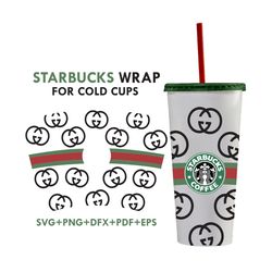 starbuck wrap for cold cups svg, trending svg, gucci starbuck svg, full wrap starbuck svg, starbuck svg, starbuck cup sv