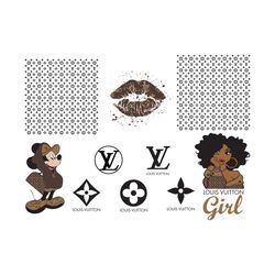 louis vuitton logo bundle svg, trending svg, louis vuitton svg, louis vuitton mickey, lv black girl, lv lips svg, lv log