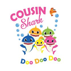 cousin shark doo doo doo svg, family svg, cousin shark svg, baby shark svg, cousin svg, shark svg, shark family svg, kid