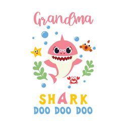 grandma shark doo doo doo svg, family svg, grandma shark svg, baby shark svg, grandma svg, shark family svg, kid song sv