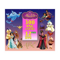 300 aladdin clipart png, jasmine png bundle, disney png, princess png, aladdin png, genie png, princess jasmine png