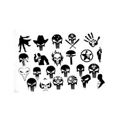 punisher halloween bundle svg, halloween svg, skull svg, ghost hand svg, scary night svg, happy halloween day svg, hallo
