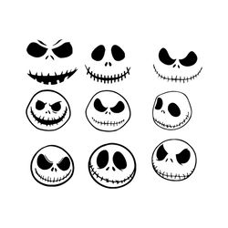 The Nightmare Before Halloween Jack Skellington Face Svg, Halloween Svg, Jack Skellington Face Svg, Feelings Jack Svg, S