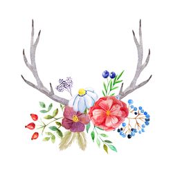 boho rustic composition perfect for floral svg, flower svg, horns deer svg, flowers svg, floral svg, boho rustic svg, bi