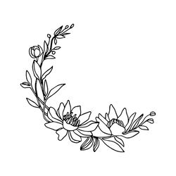 magnolia svg, flower svg, wreath svg, flower frame svg, floral border svg, birthday gift svg, gift for girl svg, flower