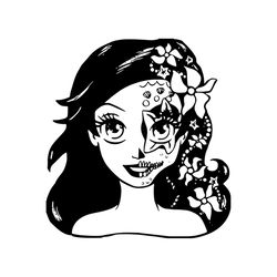 the little mermaid ariel skull svg, disney svg, little mermaid svg, mermaid svg, mermaid party svg, childrens gift svg,