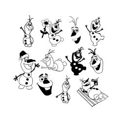 Snowman Bundle Svg, Disney Svg, Olaf Svg, Snow Svg, Black Snowman Svg, Olaf Face Svg, Funny Animal Svg, Childrens Gift S