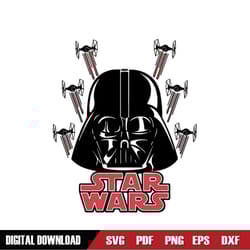 darth vader red tie fighter star wars logo svg