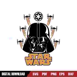 darth vader orange tie fighter star wars logo svg