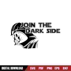 join the dark side star wars darth vader head svg