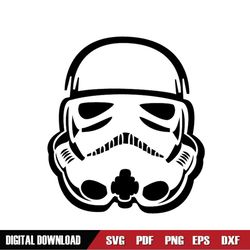 White Helmet Stormtrooper Star Wars Army SVG