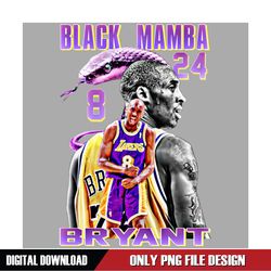 Black Mamba Bryant Los Angeles Lakers NBA Basketball PNG Digital Download