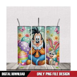 Goofy and Bunny Easter Day Tumbler Wrap PNG