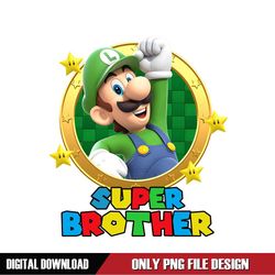 Mario Bros Luigi Super Brother PNG