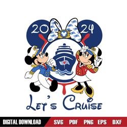 Let's Cruise 2024 Disney Captain Mickey Couple SVG