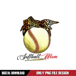 Softball Mom Sport Baseball Bat Leopard Headband PNG