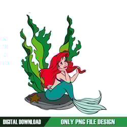 little mermaid ariel sitting under the sea png clipart