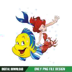 ariel and friends water bubble the little mermaid png