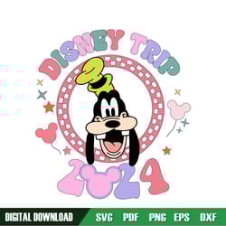 disney trip checkered goofy dog head svg