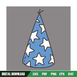 Patriotic Star Birthday Hat 4th Of July Day SVG