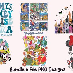 bundle 6 file in my disney cruise era 2024, disney characters group, disney villains , disneyland spring family trip png