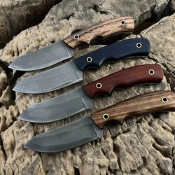 lot of 4 custom handmade hunting knife full tang survival skinning camping knife