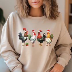 farm chickens shirt, cute christmas chickens shirt, chickens lover gift, animals christmas shirt, funny roosters shirt,