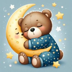 sleepy moon bear clips art