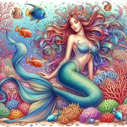 lovely mermaids clip art