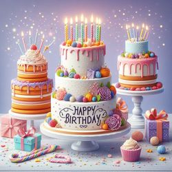 lovely happy birthday cake clip art